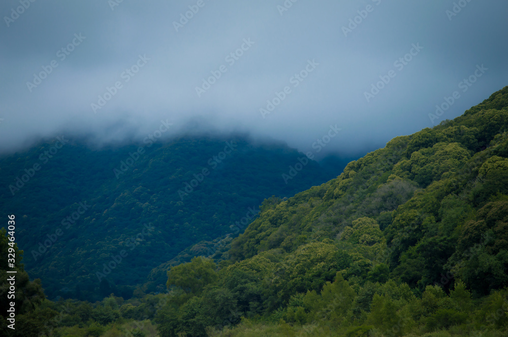 view of mountains with clouds 2