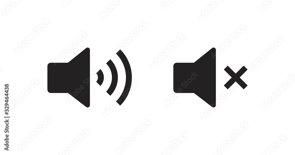 Isolated mute and loud volume icon signs vector design. Isolated mute and loud volume icon signs vector design.