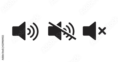 Sound off vector icon. Mute button speaker. Volume sign.