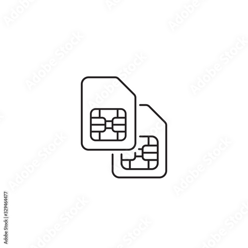 Dual sim cards vector sign.
