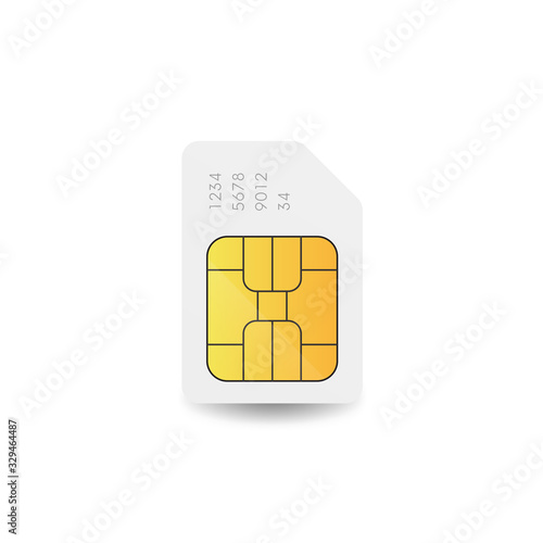 Sim card vector sign. Mobile phone chip icon.