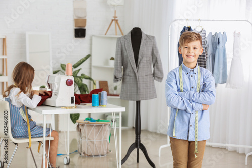 Cute little tailors working...