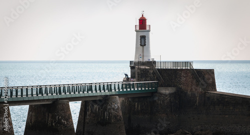 View of the Lighthouse of the Grande Jetée (large pier) at Sables d Olonnes photo