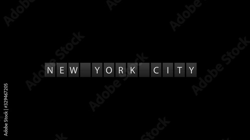 New York City animation word on dark background photo