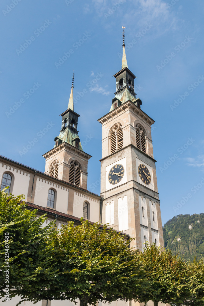 neo-romanesque Church of Glarus in Glarus town, Switzerland