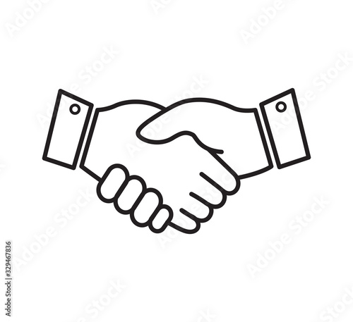 Handshake icon vector logo template flat trendy