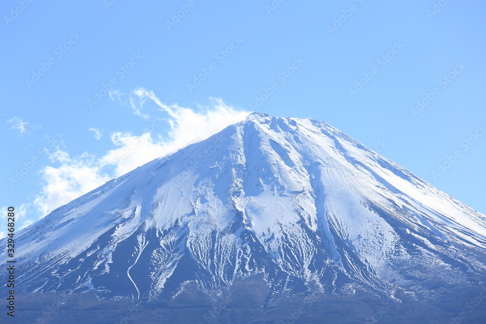 Mount Fuji and Lake Saiko in Japan Mount Fuji and Lake Saiko in Japan