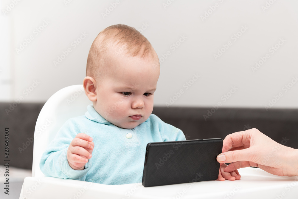 Baby Child Playing With Mobile Phone Baby Child Playing With Mobile Phone
