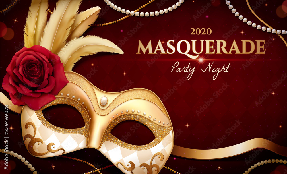Gold masquerade mask Stock Vector | Adobe Stock