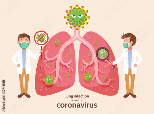 Lung infection illustration