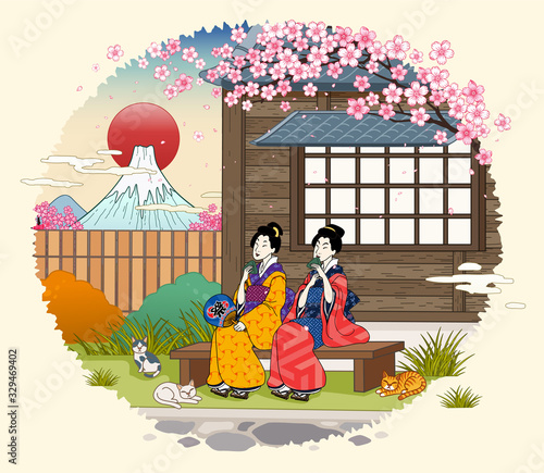 Woman sitting outside the tea room