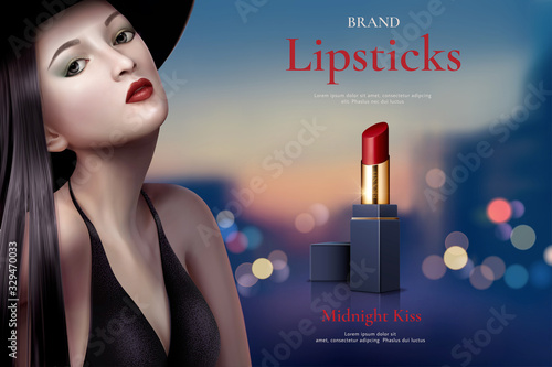 Attractive lipstick ads