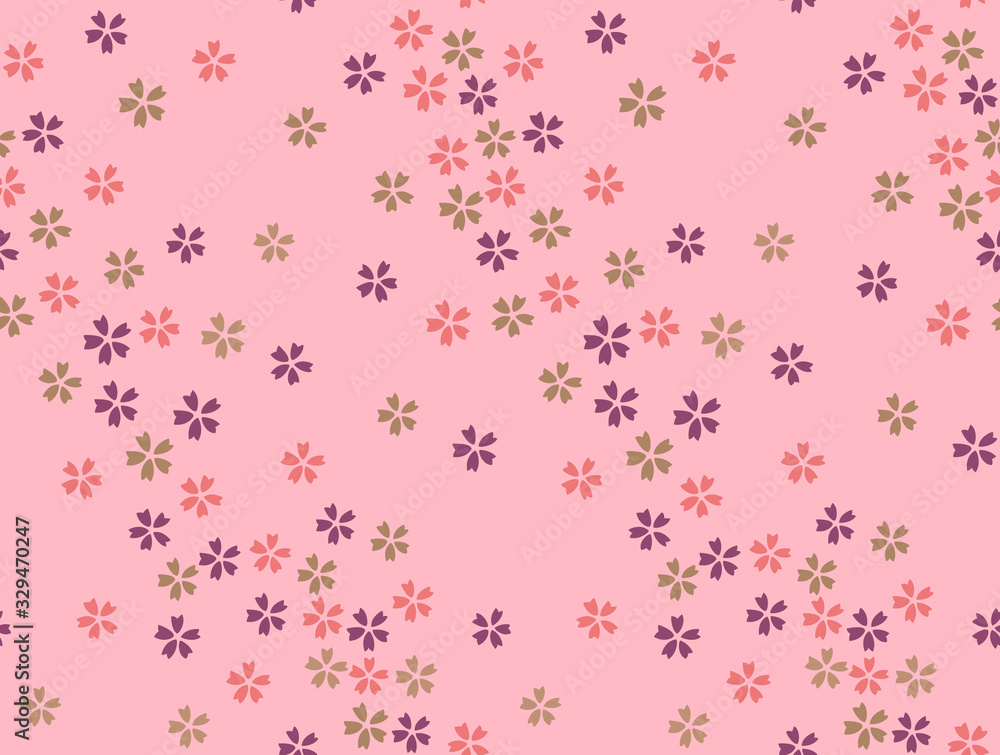 Japanese Pink Cherry Blossom Vector Seamless Pattern Japanese Pink Cherry Blossom Vector Seamless Pattern