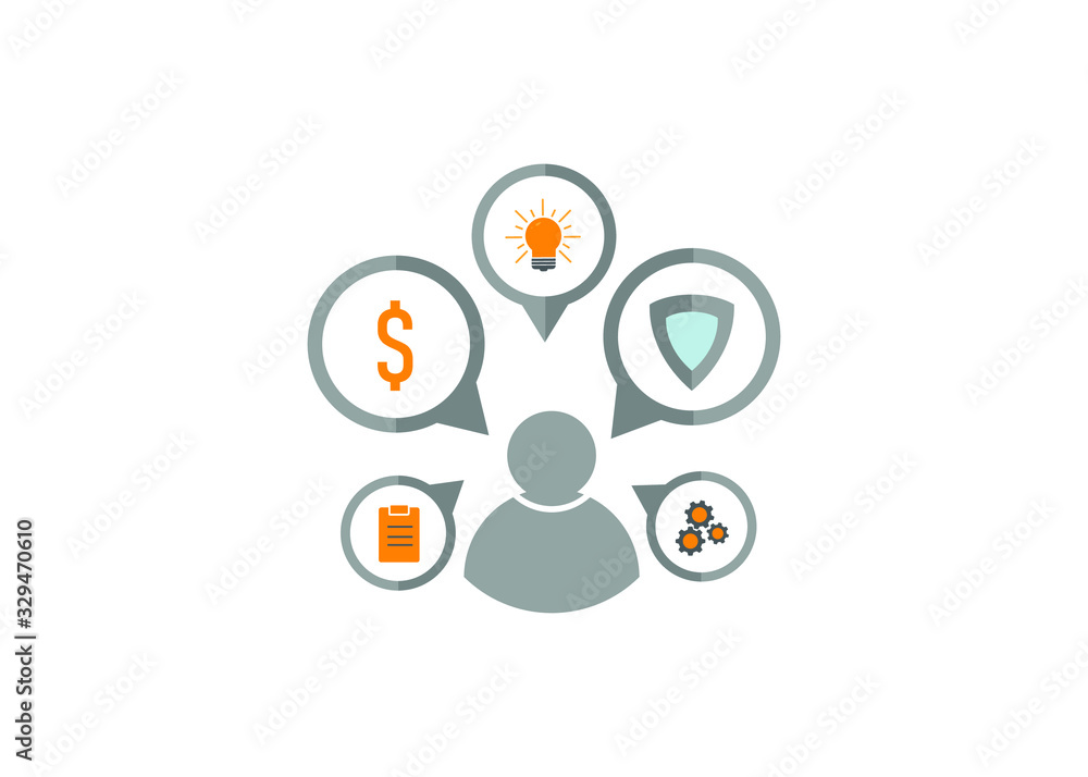 Fototapeta premium online marketing flat design style vector ilustration