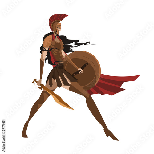 spartan female amazon warrior with sword