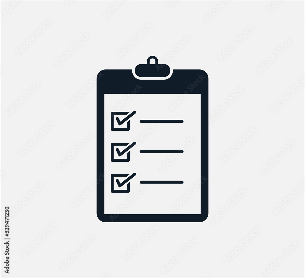 Clipboard and check icon vector logo template Clipboard and check icon vector logo template