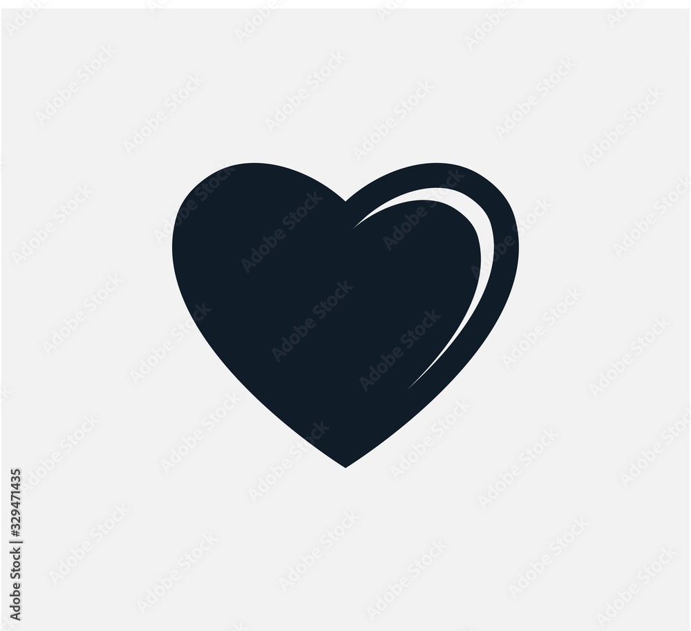 Heart love icon vector logo design template trendy