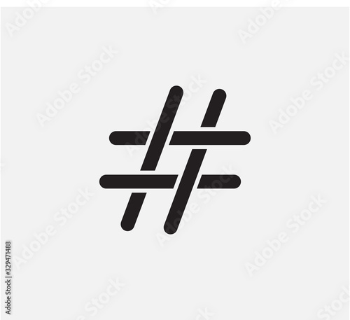 Hash tag icon vector logo design template