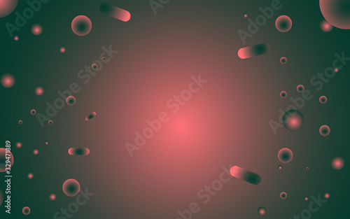 Virus. Abstract vector microbe on green background. Virus, allergy bacteria, medical healthcare, microbiology concept. Disease germ, pathogen organism, infectious micro virology
