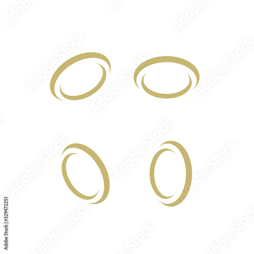 collection minimal gold ring logo icon design vector illustration