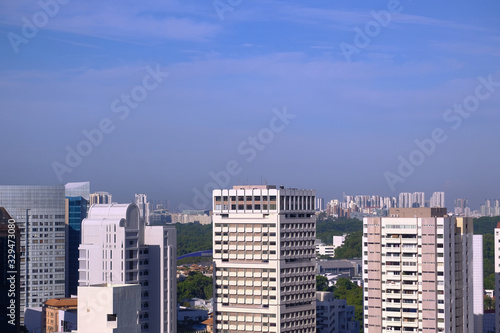 low angle view of singapore financial buildings at morning  © Towfiqu Barbhuiya 