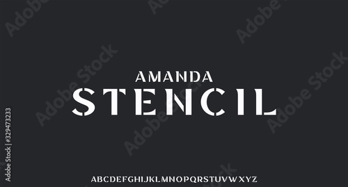 amanda stencil, luxury font with stencil style