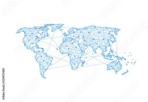 Global network connection. World map point and line composition concept of global business. Vector Illustration