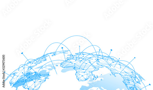 Global network connection. World map point and line composition concept of global business. Vector Illustration