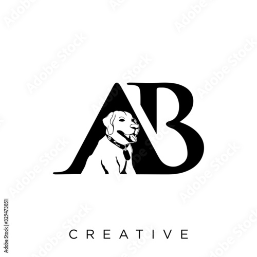 ab dog logo design vector icon