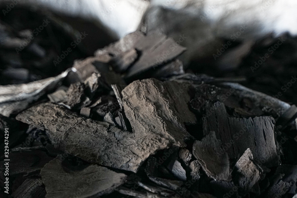 Close up of charcoal ready to pack Close up of charcoal ready to pack