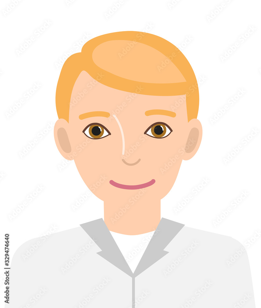 Avatar, portrait of the doctor. Isolated on a white background. Flat design. Vector illustration.
