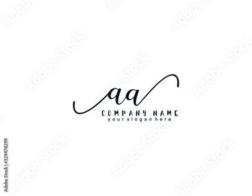 Letter AA handwrititing logo with a beautiful template