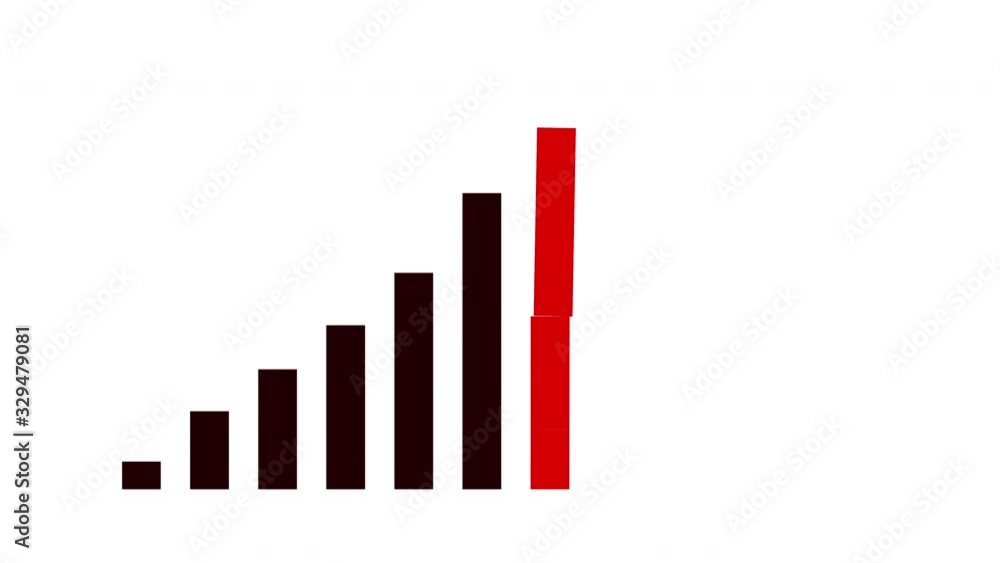 Recession Graph Illustration with Breaking Bar Recession Graph Illustration with Breaking Bar