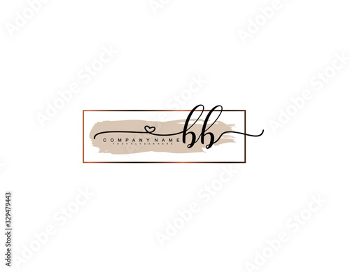 Letter BB handwrititing logo with a beautiful template