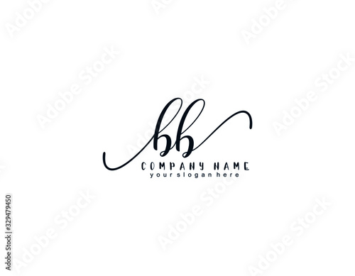 Letter BB handwrititing logo with a beautiful template