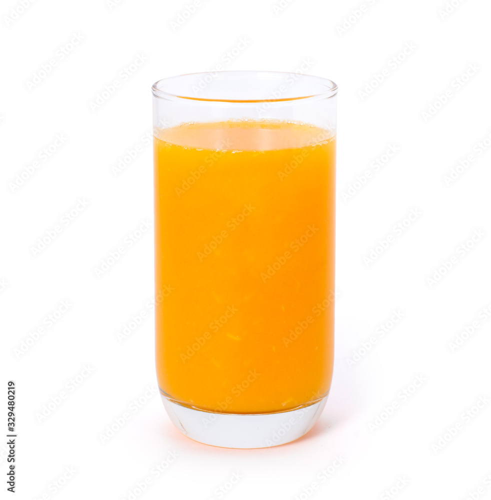 glass of orange juice isolated on white background. glass of orange juice isolated on white background.