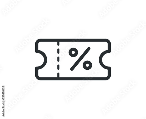 Discount coupon icon. Shopping voucher. Flat design. Vector illustration