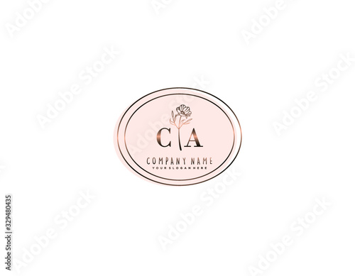 Letter CA handwrititing logo with a beautiful template