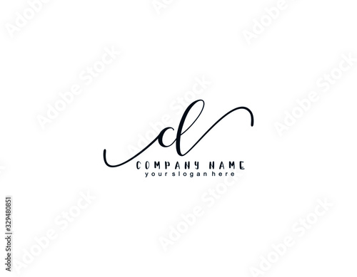 Letter CL handwrititing logo with a beautiful template