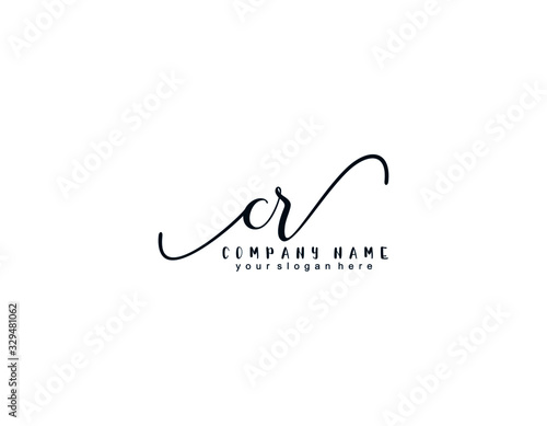 Letter CR handwrititing logo with a beautiful template