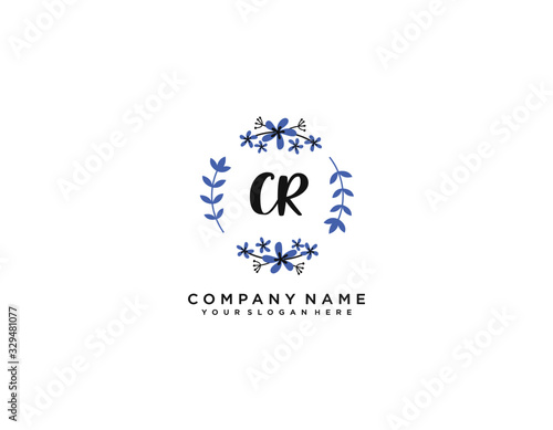 Letter CR handwrititing logo with a beautiful template