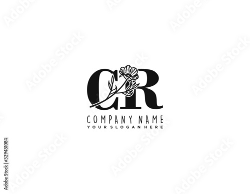 Letter CR handwrititing logo with a beautiful template