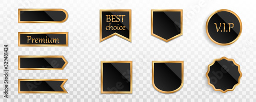 Premium black gold label, badge or tag collection