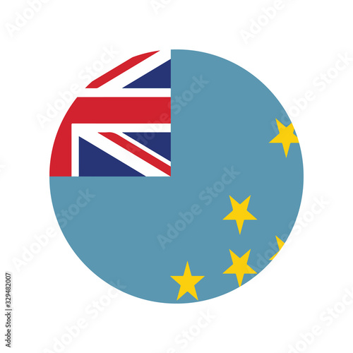 Free Download Tuvalu flag round bright icon vector Illustration, Vector Tuvaluan flag button. - GFXLoad