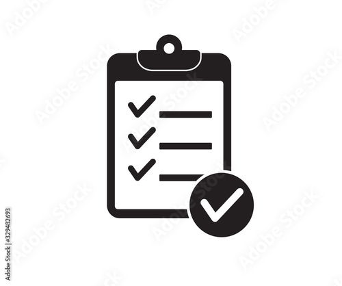 Checklist icon. check mark icon on white background. Vector illustration.