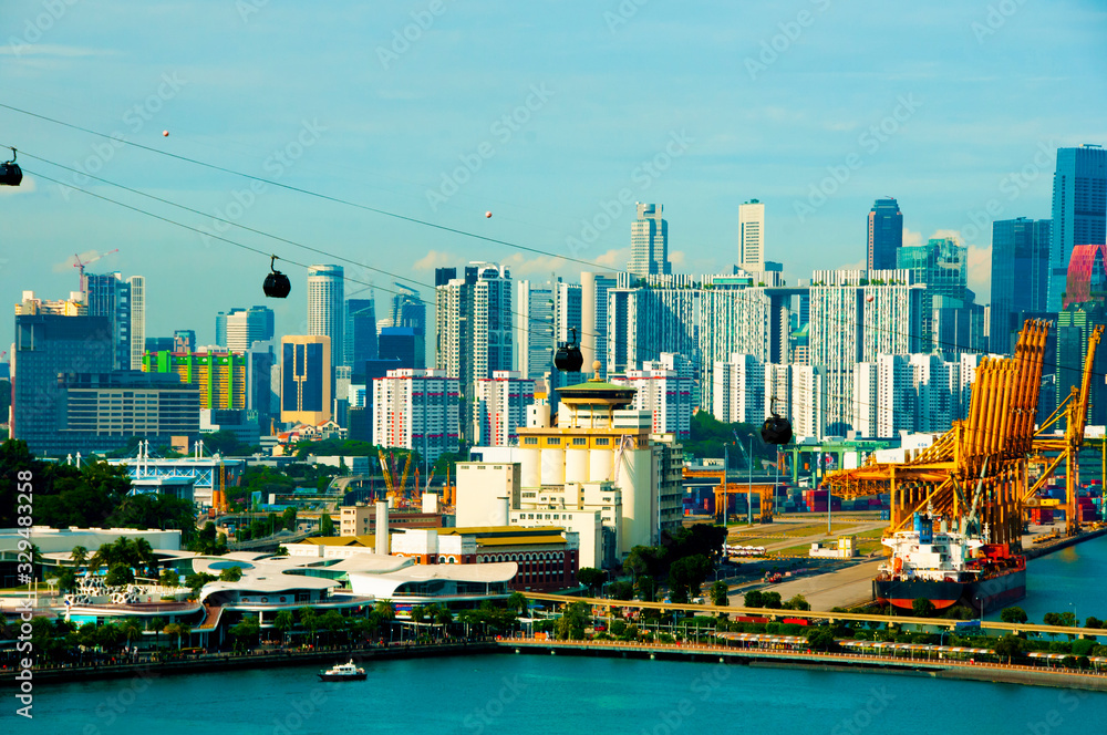 Naklejka premium Cable Cars - Singapore City