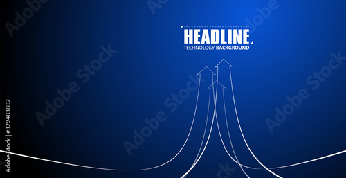 Several interlaced extended arrows symbolize the moral of growth and promotion, vector illustration.