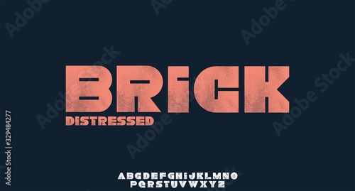 BRICK, GEOMETRIC SHAPE  FONT VECTOR TYPEFACE ALPHABET TYPESET