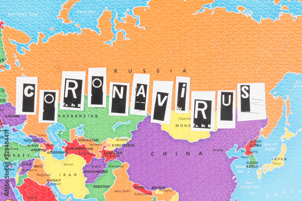 custom made wallpaper toronto digitalCoronavirus in the background of the card. The inscription of a newspaper font.