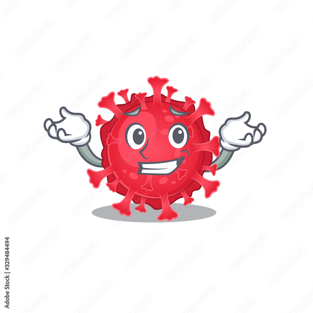 Happy face of coronavirus substance mascot cartoon style Happy face of coronavirus substance mascot cartoon style